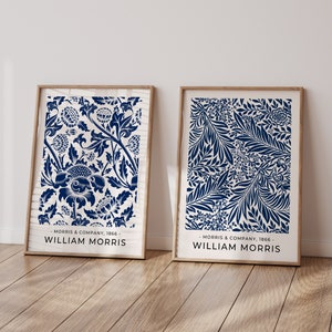 SET OF 2 William Morris Posters, William Morris Print, William Morris Art, Vintage Poster, Floral Print, William Morris Exhibition Poster