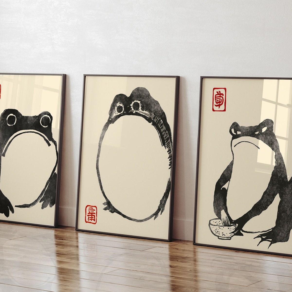 SET OF 3 Matsumoto Hoji Frog Print,matsumoto Hoji Frog Poster, Japanese Frog Print, Japanese Vintage Wall Art, Japanese Woodblock Print - Etsy