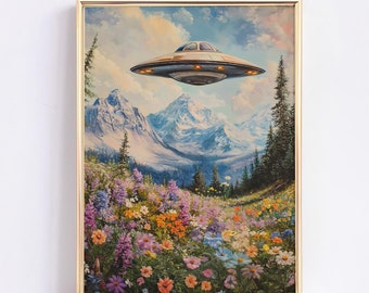 I Want to Believe vintage poster, Sci-fi poster, UFO print,  Bedroom Print, Retro sci fi art, I want to believe X files, Science poster