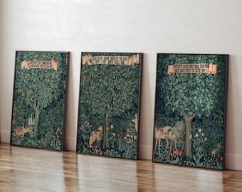 SET DI 3 poster William Morris, stampa William Morris, arte murale William Morris, arte forestale, stampe naturalistiche, Art Nouveau, arte murale vintage
