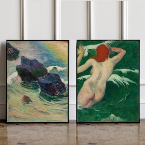SET OF 2 Paul Gauguin print, Paul Gauguin poster, Paul Gauguin wall art, Paul Gauguin exhibition poster, Paul Gauguin exhibition print