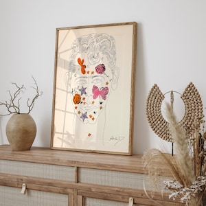 Affiche rare de dessin d'Andy Warhol, impression d'art au trait Andy Warhol, affiche d'art au trait, décoration d'art mural, impression d'art contemporain, décoration murale Andy Warhol
