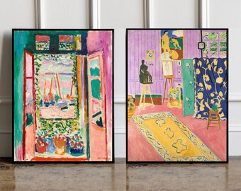 アンリ マティス ポスター 2 枚セット、オープン ウィンドウ ポスター