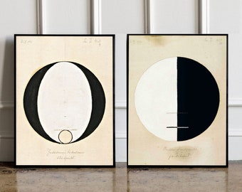 CONJUNTO DE 2 Hilma af Klint Posters, Hilma af Klint wall decor Print, Neutral Gallery wall art, Vintage Poster, Neutral Decor, Gallery wall set