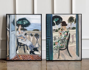 SET OF 2 Henri Matisse Posters set, Matisse Nice print, Henri Matisse wall art, Henri Matisse wall decor, Summer print, Gift for mum