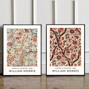 SET OF 2 William Morris Posters, William Morris Print, William Morris Art, Vintage Poster, Floral Print, William Morris Exhibition Print