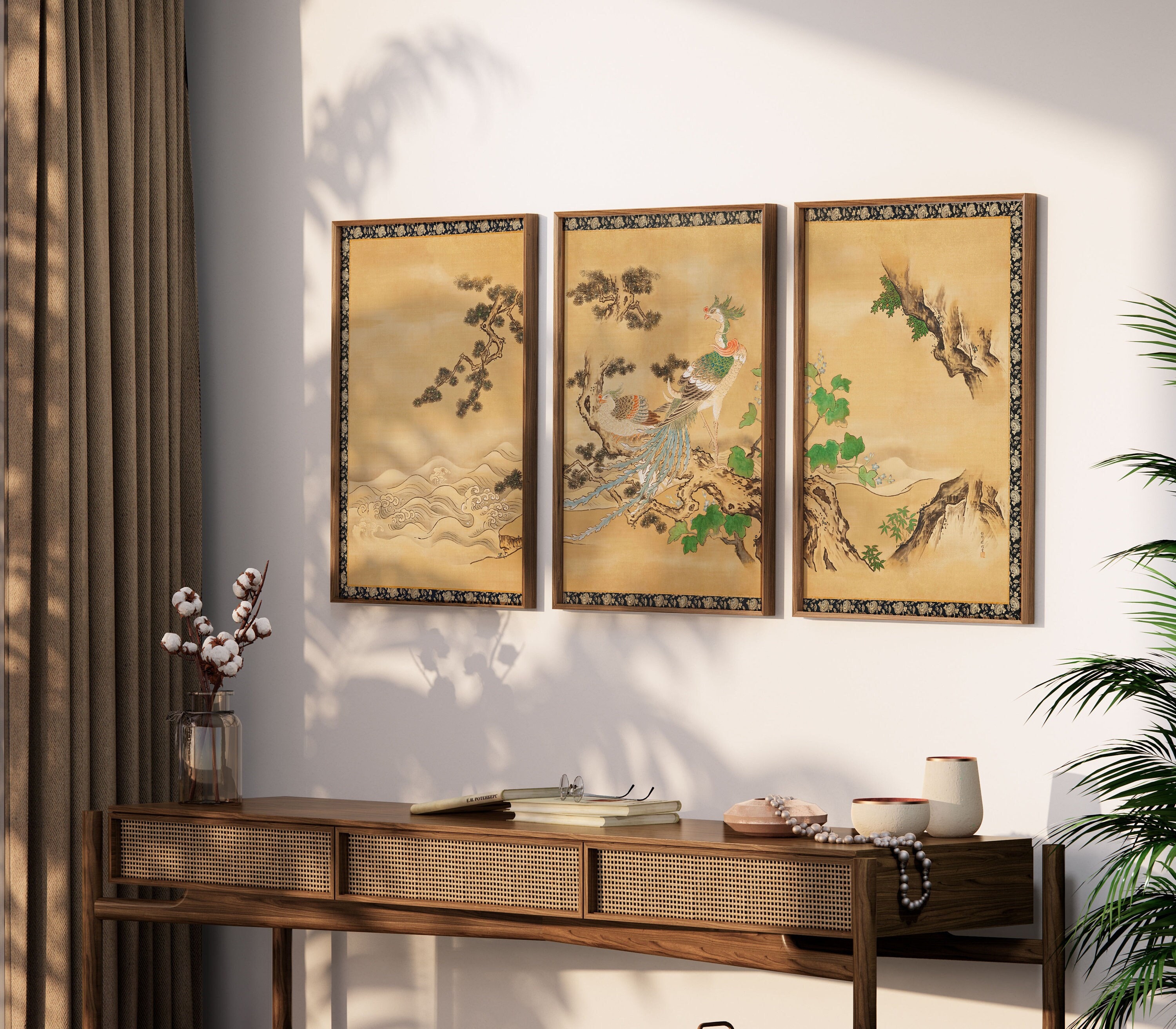 日本のヴィンテージ木版画 3 枚セット、日本のヴィンテージ木版画