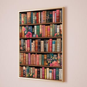 Vintage Library Poster, Book Art Print, Reading Wall Poster, Book ...
