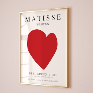 Henri Matisse Heart Print, Matisse Heart poster, Minimalist Neutral Wall Art Print, Gift for mum, Abstract Scandinavian decor, Modern Art