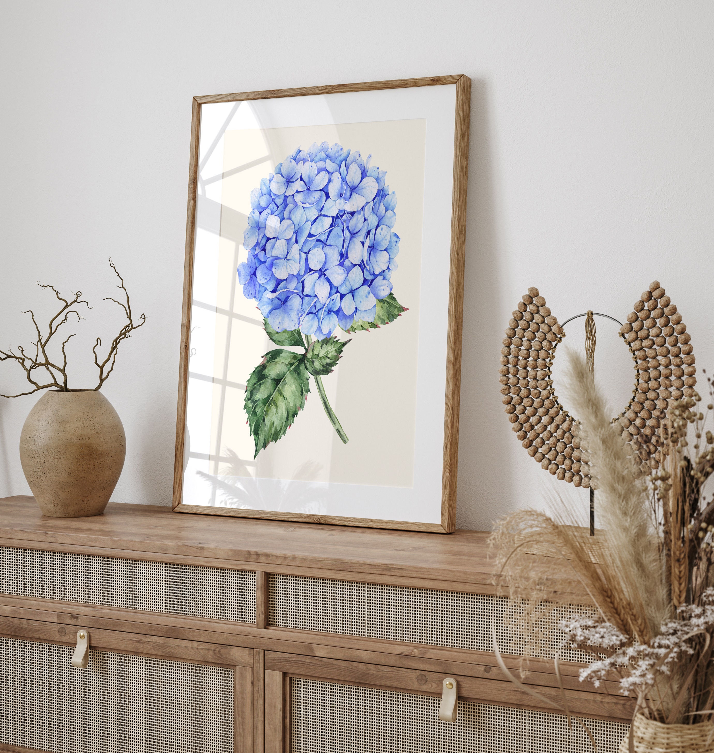 Hydrangea Floral Watercolor Wall Art Print Poster, Hydrangea Painting ...