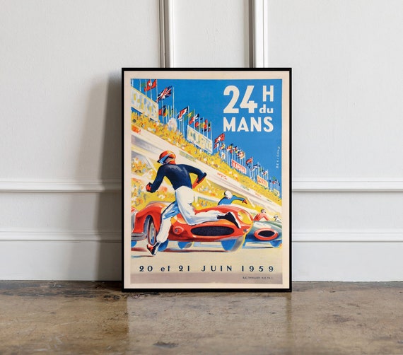 Vintage Racing Poster, Grand Prix Poster, Monaco Race Poster, Racing Decor Art, Racing Fun Gift Idea, Gift For him, Vintage Racing Print