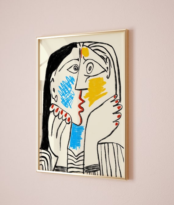 Picasso Exhibition Poster, Picasso the Kiss Art Print, Gift Idea