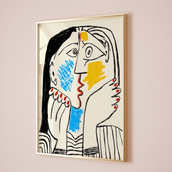 Picasso Exhibition poster, Picasso The Kiss Art Print, Gift Idea for friends, Picasso Exhibition Wall Art Decor,  Famous Artist Print