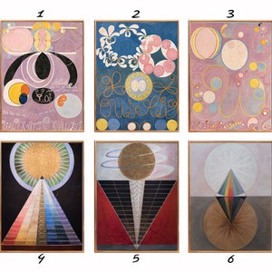 Hilma Af Klint Poster Sets, Hilma Af Klint exhibition Print, Hilma Af Klint exhibition poster, Hilma Af Klint Wall art, Birthday Gift