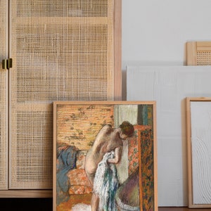 Après le bain par Edgar Degas, impression Après le bain 1885, affiche de l'exposition Degas, oeuvre d'art mural Degas, impression femme nue image 7