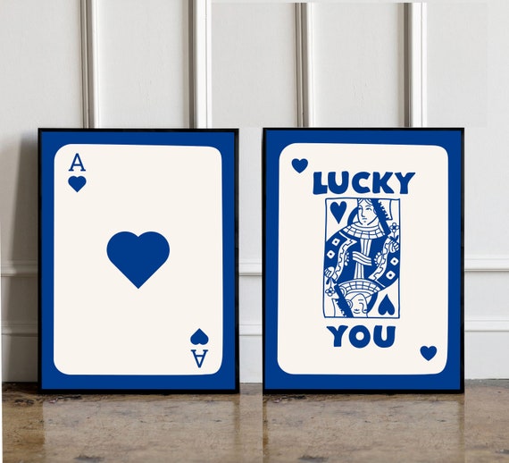 Lucie,Too サイン入り 販促ポスター A2 Lucky SET OF 2 Trendy Retro Wall Art, Lucky You Poster, Retro Aesthetic