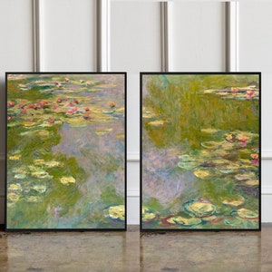 LOT de 2 estampes de l'exposition Claude Monet, nénuphars Claude Monet, affiche de l'exposition Monet, impression florale Claude Monet, art mural paysage