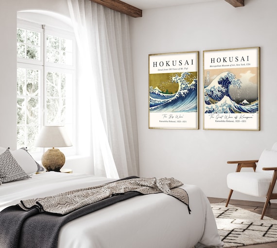 SET OF 2 Katsushika Hokusai Posters, the Great Wave Poster
