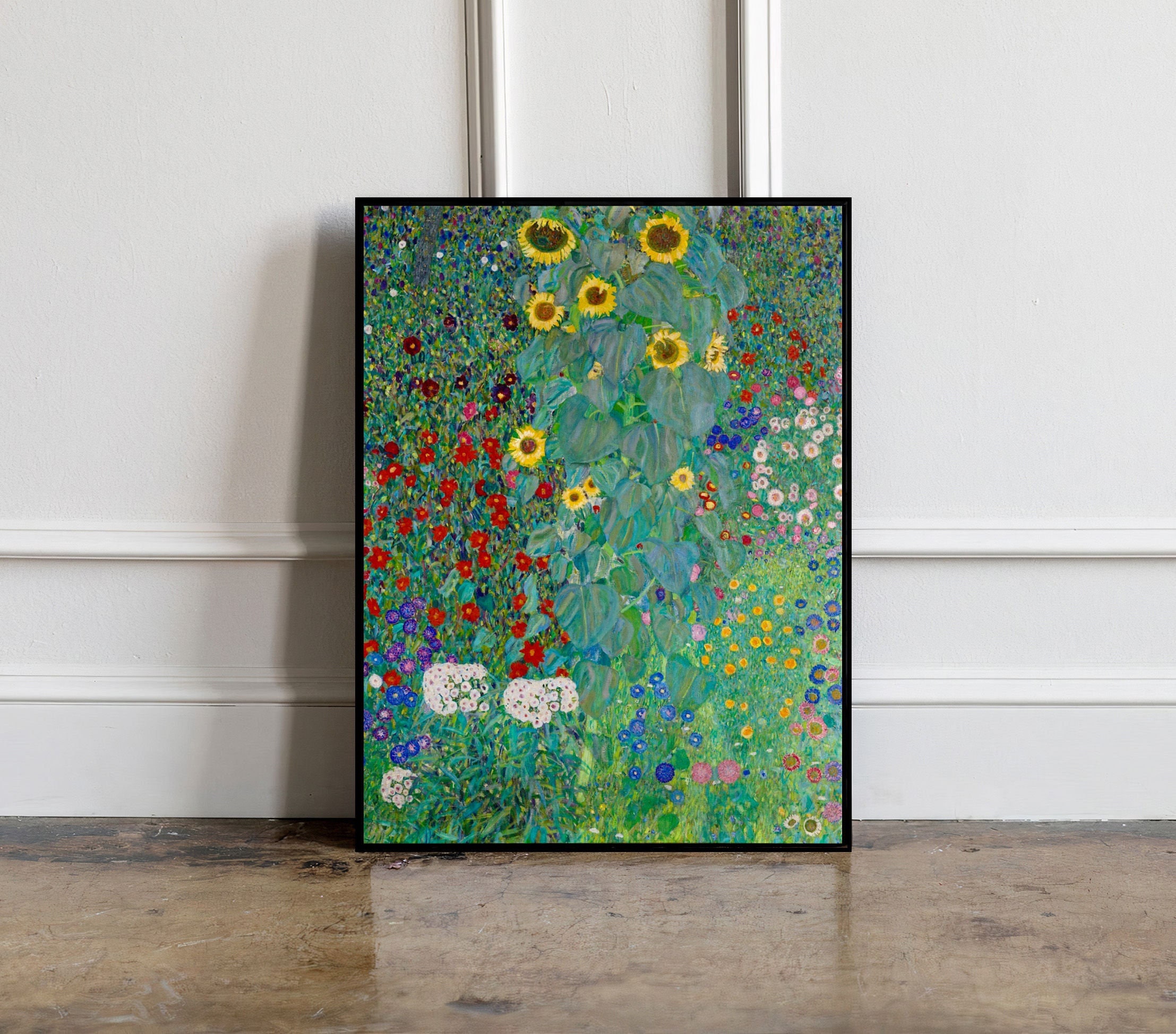 Poster Art Floral 50x70cm - Affiche Fleurs Classique - ARTTOR - Décoration Murale (orange/multicolore)