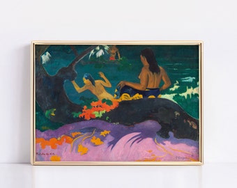 Au bord de la mer (1892) de Paul Gauguin, affiche Paul Gauguin, art mural Paul Gauguin, affiche de l'exposition Paul Gauguin, estampe Paul Gauguin