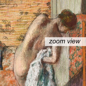 Après le bain par Edgar Degas, impression Après le bain 1885, affiche de l'exposition Degas, oeuvre d'art mural Degas, impression femme nue image 2