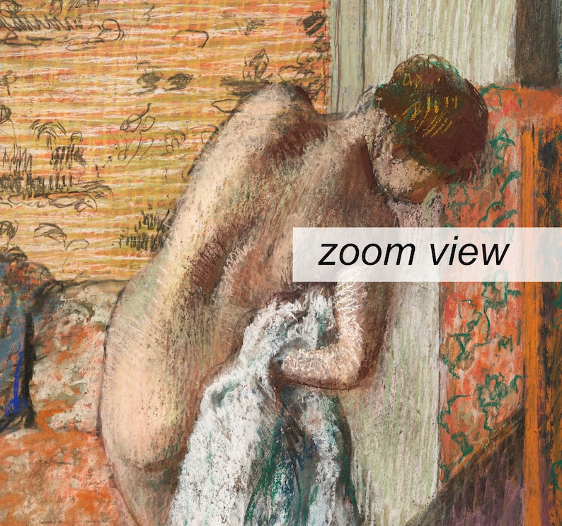 Après le bain par Edgar Degas, impression Après le bain 1885, affiche de l'exposition Degas, oeuvre d'art mural Degas, impression femme nue image 2