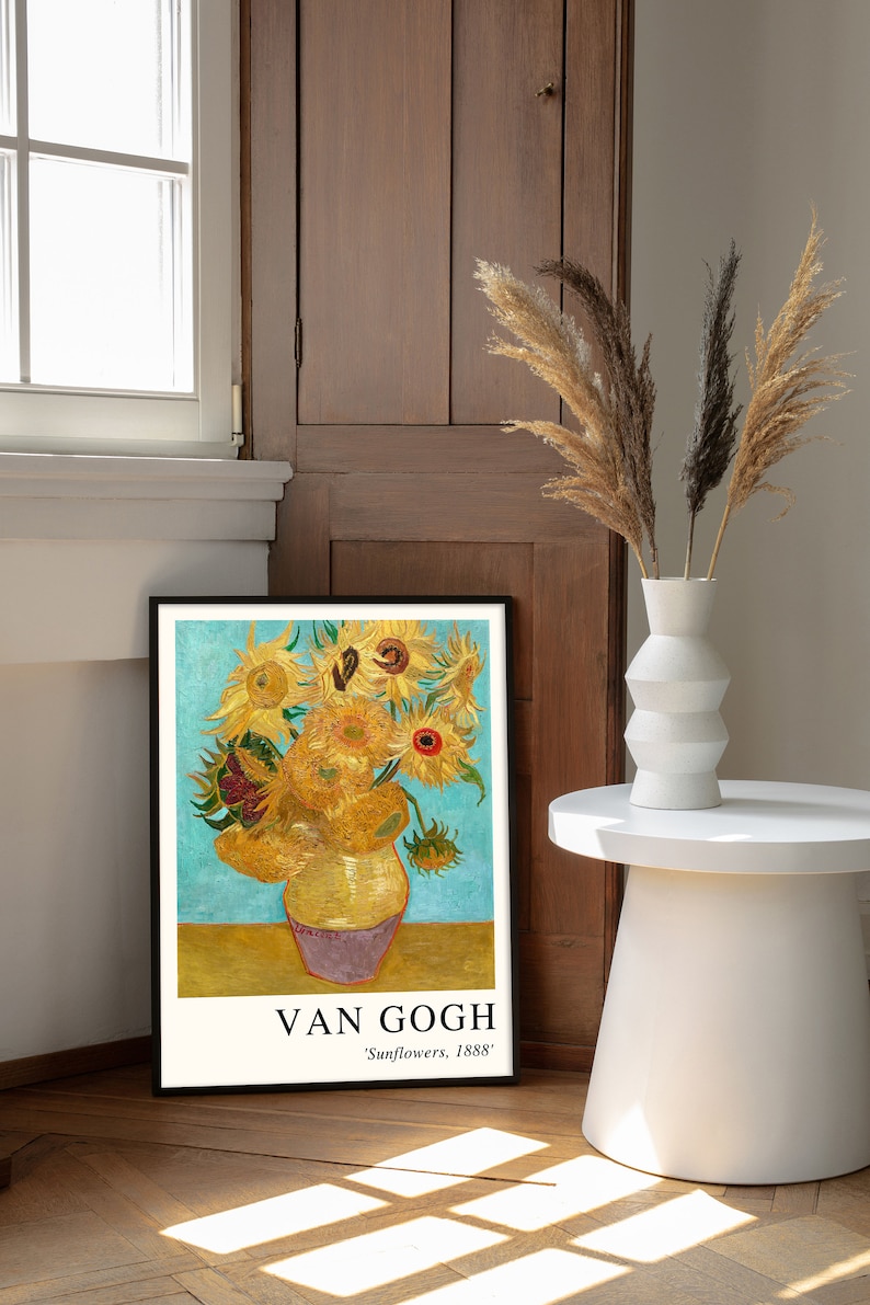 Vincent Van Gogh Posters Sunflower Poster Van Gogh Wall Art Etsy