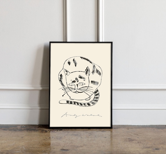 Andy Warhol Cat Sam Poster, Andy Warhol Cat Sam Print, Line Art