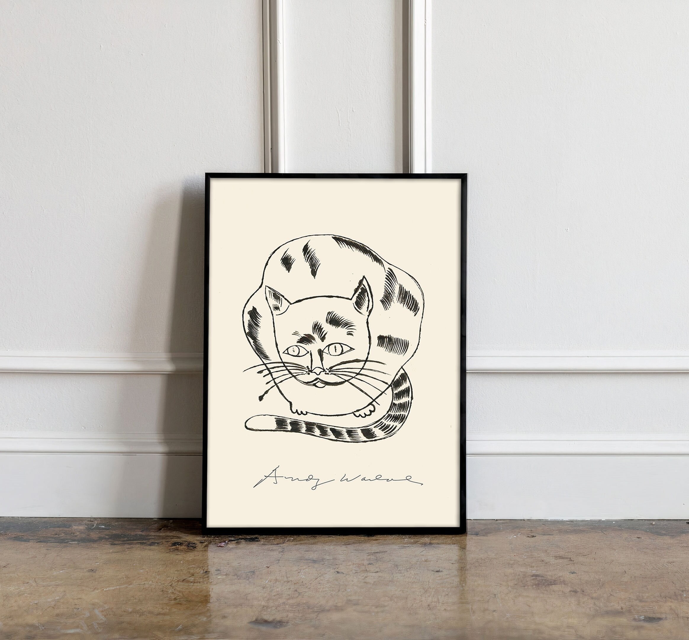 Andy Warhol Cat Sam Poster, Andy Warhol Cat Sam Print, Line Art