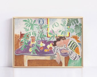 Still Life with  Sleeping Woman by Henri Matisse Print, Henri Matisse poster, Henri Matisse wall art, Henri Matisse wall decor, Gift Idea