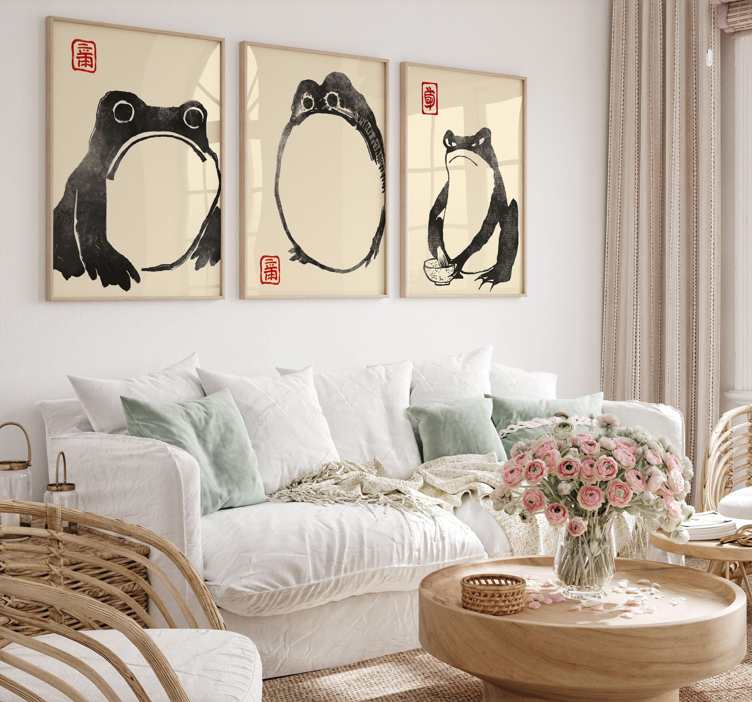 Japanese Matsumoto Hoji Frog Set of 3, Digital Download
