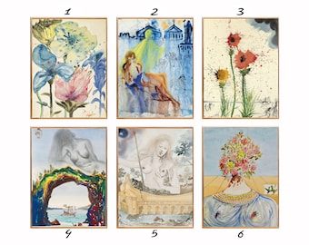 Salvador Dali Poster Sets, Salvador Dali Ausstellung Print, Salvador Dali Ausstellung Poster, Salvador Dali Wandkunst, Geburtstagsgeschenk