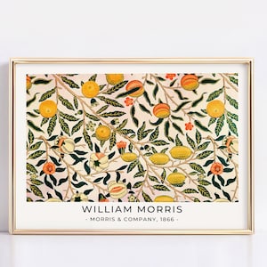 Pôster de William Morris, impressão de William Morris, arte floral de William Morris, pôster vintage, impressão floral, impressão floral vintage, padrão de frutas