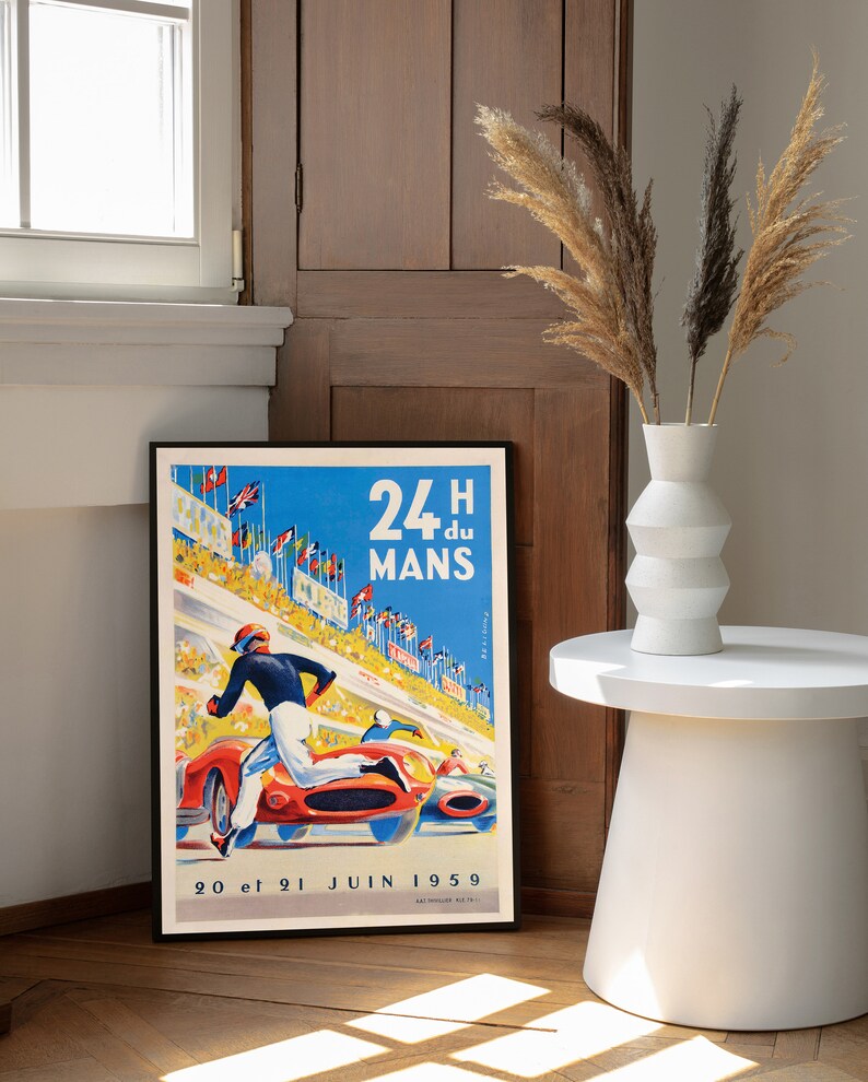 Vintage Racing Poster, Grand Prix Poster, Monaco Race Poster, Racing Decor Art, Racing Fun Gift Idea, Gift For him, Vintage Racing Print image 4