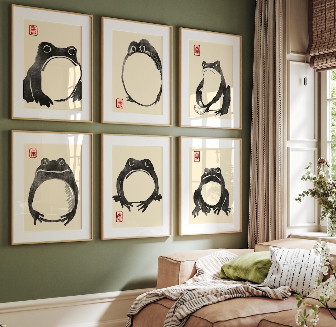 Set of 6 Matsumoto Hoji Frog Print, Matsumoto Hoji Frog Poster