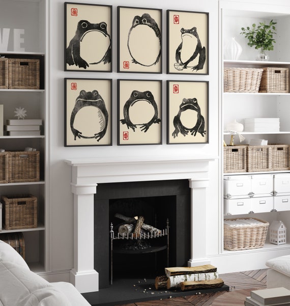 Set of 6 Matsumoto Hoji Frog Print, Matsumoto Hoji Frog Poster