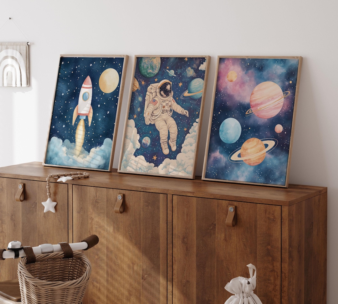 Astronaut Poster for Children's Room, Space Kids Room Prints, Astronaut ...