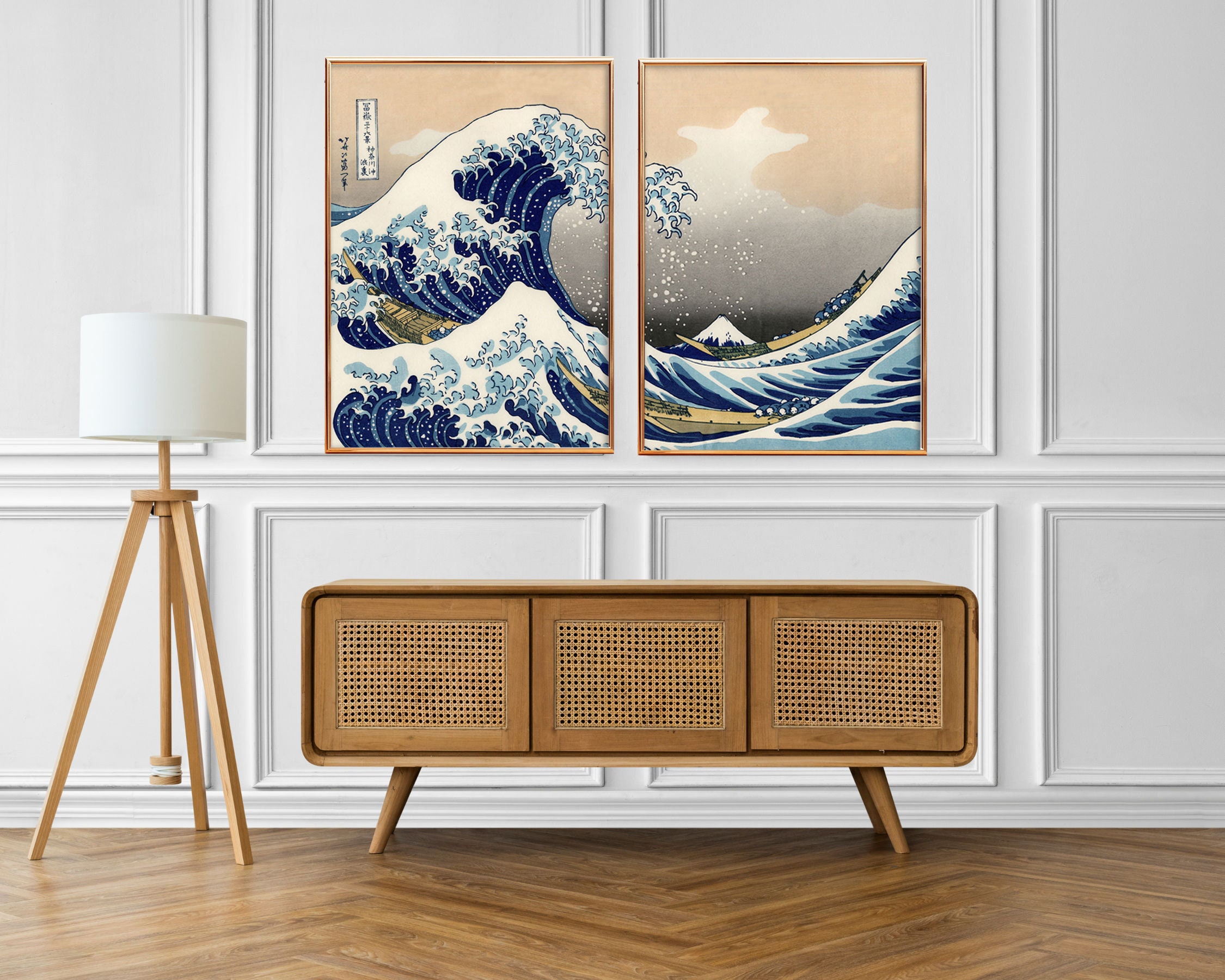 SET OF 2 Katsushika Hokusai Posters, the Great Wave Poster