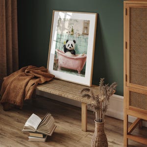Funny Bathroom Wall Art Print, Fun Art, Panda in a Bath Poster, Art ...