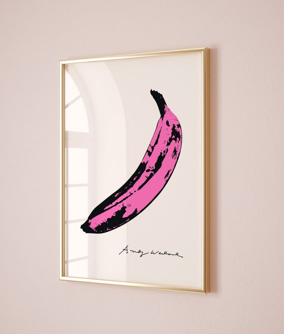Andy Warhol Pink Banana Pop Art Poster, Andy Warhol Banana Print