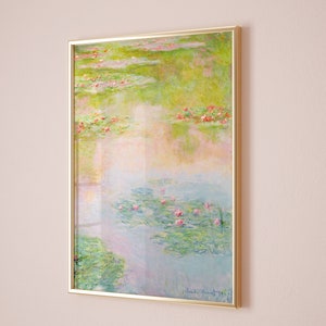 Cartel de la exposición de Claude Monet, Nenúfares Claude Monet, Impresión de la exposición de Monet, Impresión floral de Monet, Arte de la pared del paisaje, Decoración vintage