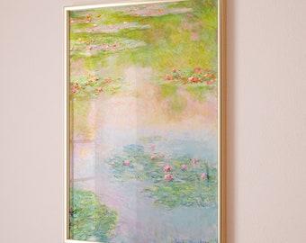 Claude Monet Exhibition Poster, Water lilies Claude Monet, Monet Exhibition Print, Monet Floral Print, Landscape wall art, Vintage Decor