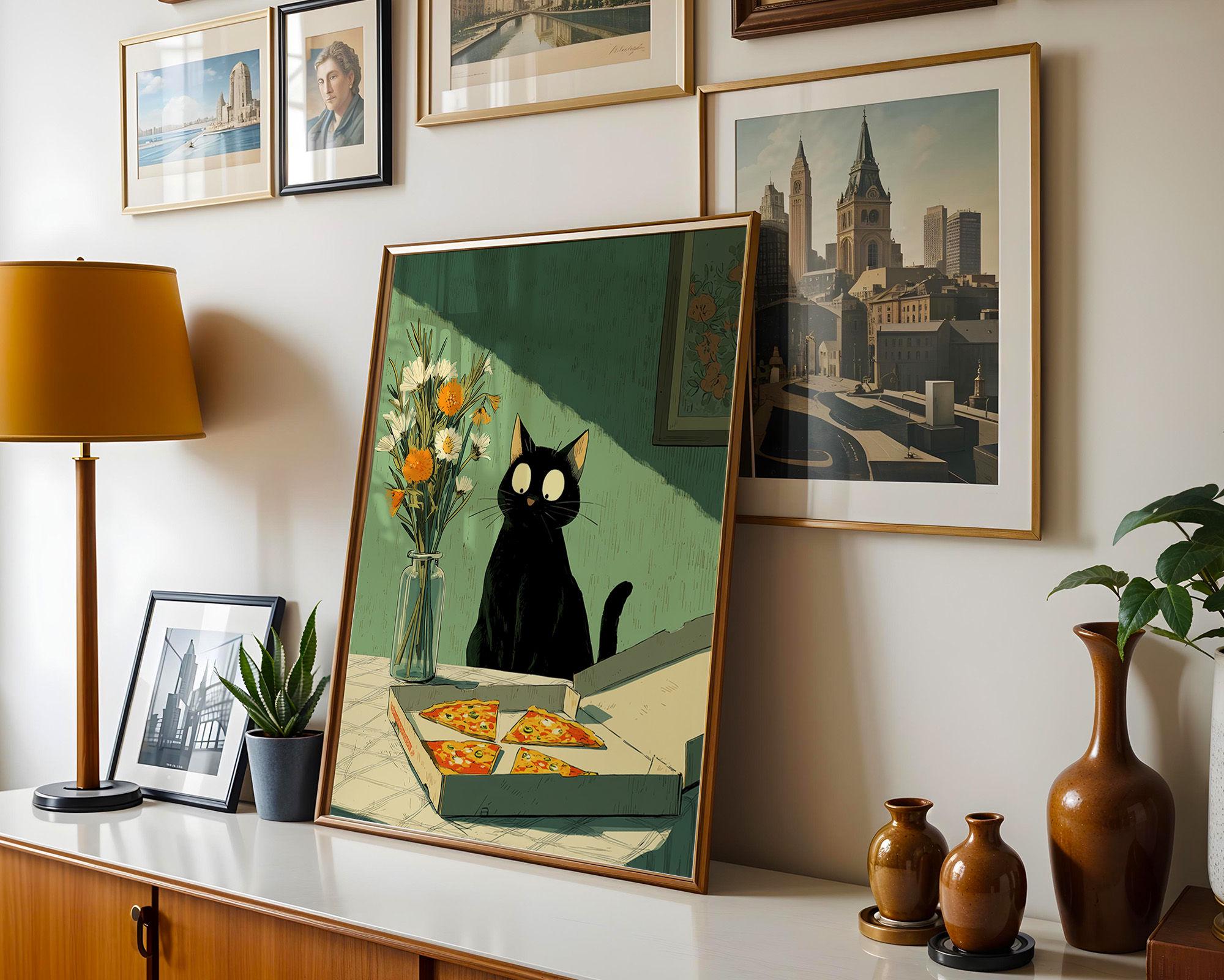 BLACK CAT　壁飾り棚 Amazon.com: XYMZR Jigsaw Puzzle 500 Piece, Black Cat Sit in Branch