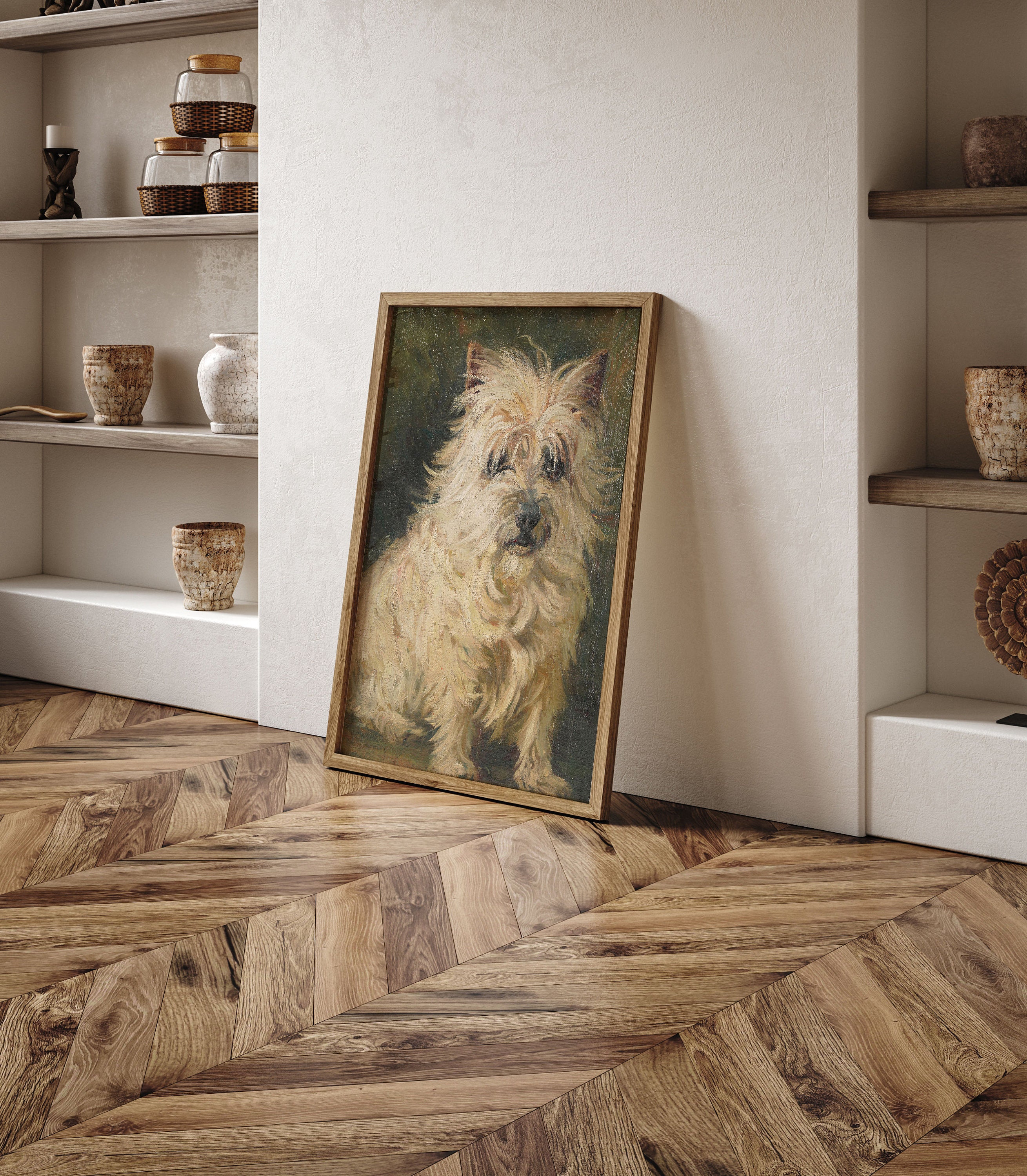 Vintage Dog Oil Painting Print, Vintage Dog Poster, Galery Wall Art ...