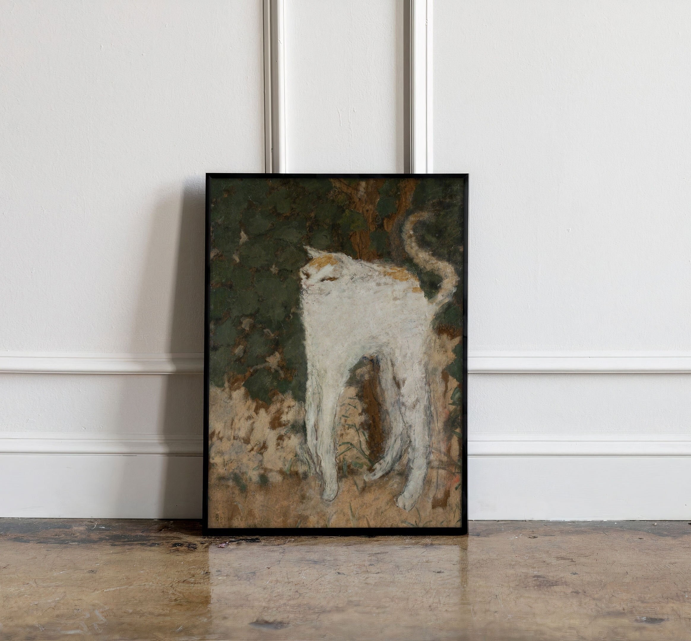 Le chat blanc 1894 by Pierre Bonnard Print, The White Cat Print, Pierre Bonnard Poster, Cat poster, Exhibition Print, Famous Painting