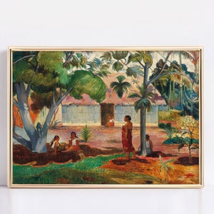 Le grand arbre (1891) de Paul Gauguin, affiche Paul Gauguin, art mural Paul Gauguin, affiche de l'exposition Paul Gauguin, estampe Paul Gauguin