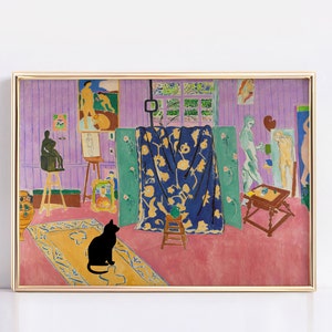Cartel de Henri Matisse Pink Studio 1911, cartel de Henri Matisse, impresión de exposición, cartel rosa de Matisse, impresión de Henri Matisse