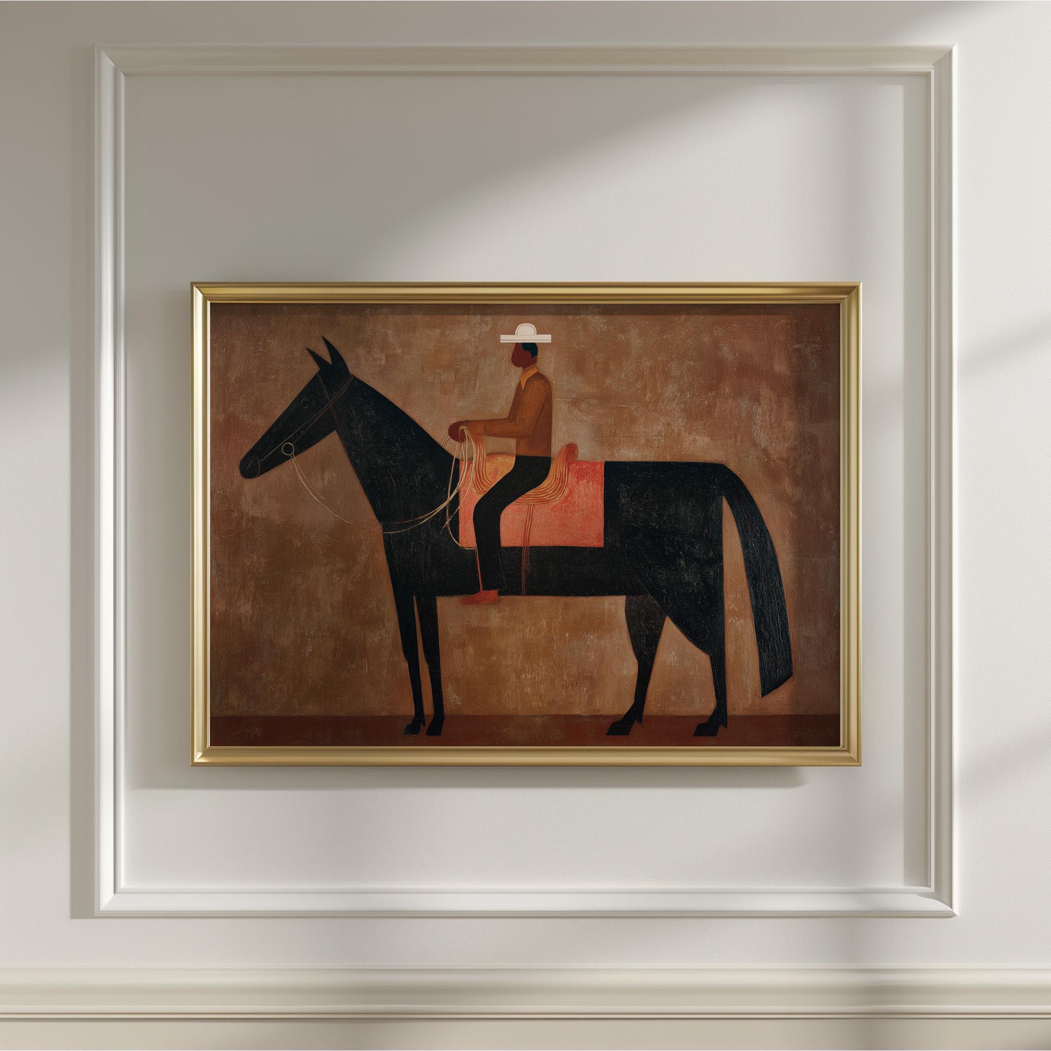 Western Cowboy Wall Art, Original Western Cowboy and Horse Oil Painting ...