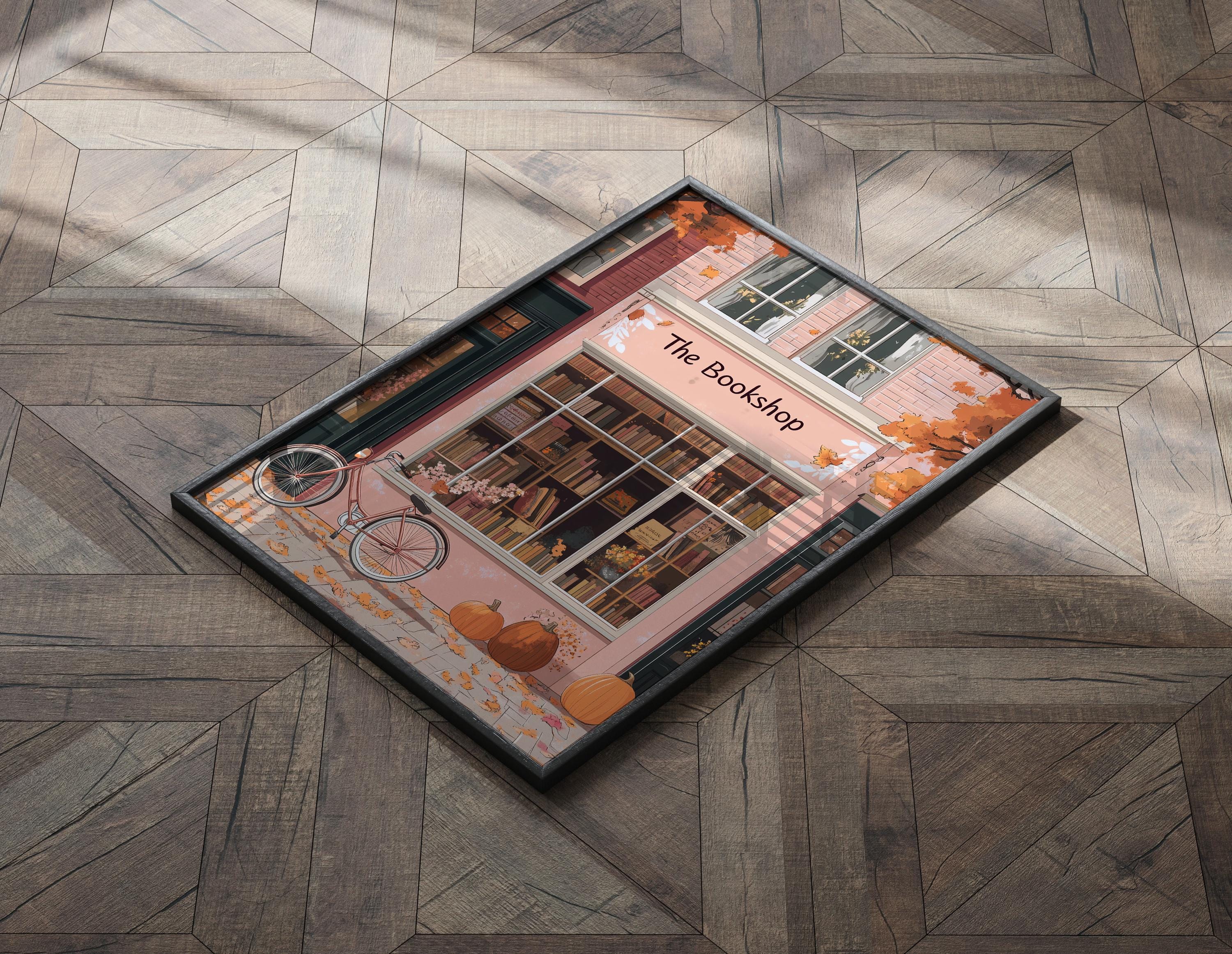 Autumn Bookshop Poster, Fall Wall Art Poster, the Bookshop Print ...