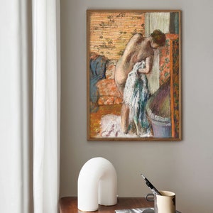 Après le bain par Edgar Degas, impression Après le bain 1885, affiche de l'exposition Degas, oeuvre d'art mural Degas, impression femme nue image 3